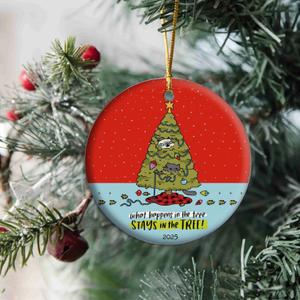 Funny Cat Lovers Christmas Ornament 2025 Pet Lover Cat Mom Gift Ceramic Keepsake Humorous Holiday Decor Feline Themed Present (T9)