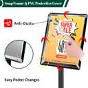 Heavy Duty Pedestal Sign Holder for Display, 11 x 17 inches Adjustable Floor Standing Sign Holder with Weighted Base , Vertical and Horizontal View Sign Stand for Indoor/Outdoor AdvertisingBlack