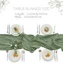 IVAPUPU 2 Pcs Cheesecloth Table Runner - 10ft Sage Green Boho Rustic Gauze Cheese Cloth Table Runner for Baby Shower Decorations Wedding Party Spring Garden Farmhouse Mothers Day Decor