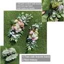 Wedding Arch Flowers, 2pcs Eucalyptus Leaves Corner Peony Floral Swags, Artificial Greenery Flower for Sheer Drapes, Wedding Chair, Arbor, Wedding Ceremony and Reception Arrangement Decoration