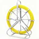 6mm (1/4") x 500ft (152M) Fiberglass Duct Rodder, Heavy-Duty Electrical Fish Tape Cable Puller with Durable Steel Reel Stand & Cage Wheel, Wire Running Rod for Conduit Installations