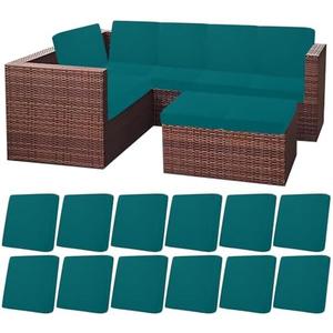 HEBE Outdoor Patio Cushion Covers Set of 12 Waterproof Stretch Seat Cushion Cover for Patio Furniture Clearance Outdoor Sofa Cushion Cover Replacement Couch Slipcovers Chair Seat Cover