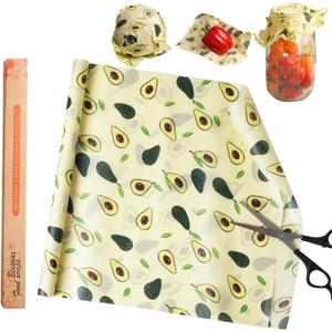 Beeswax Wrap ROLL (13" x 40") - Cut-to-Size Reusable Food Wraps, DIY Customizable Beeswax Food Wrap for Bread, Sandwiches & Bowls, Eco Friendly Sustainable Zero Waste Plastic Free Storage (Fresh Avocado)