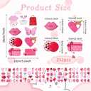 Heart Stickers, 252 PCS Pink Love Self Adhesive Stickers Bulk, 24 Sheets Heart Label Decorative Scrapbooking Sticker for Envelopes Cards Gift Crafts Wedding Birthday Party Favors Decorations Supplies