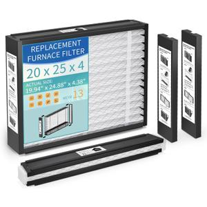 2-Pack 20x25x4 Replacement Air Filter for Honeywell FC100A1037 MERV 13 Allergy & Dust Defense, Pleated HVAC AC Furnace Filters(Actual Size: 19.94 x 24.88 x 4.38 Inches)