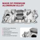 2101 2001 Intake Manifold Kit Aluminum Performance Dual Plane Compatible with Chevy Small Block 1955-1995 SBC 262 265 267 283 302 305 307 327 350 400 V8 Engine, Silver