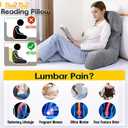 Reading Pillow & Lap Pillow for Gaming, Back Cushion for Bed Sitting Up, Backrest Pillow for Sitting in Bed, Couch or Floor