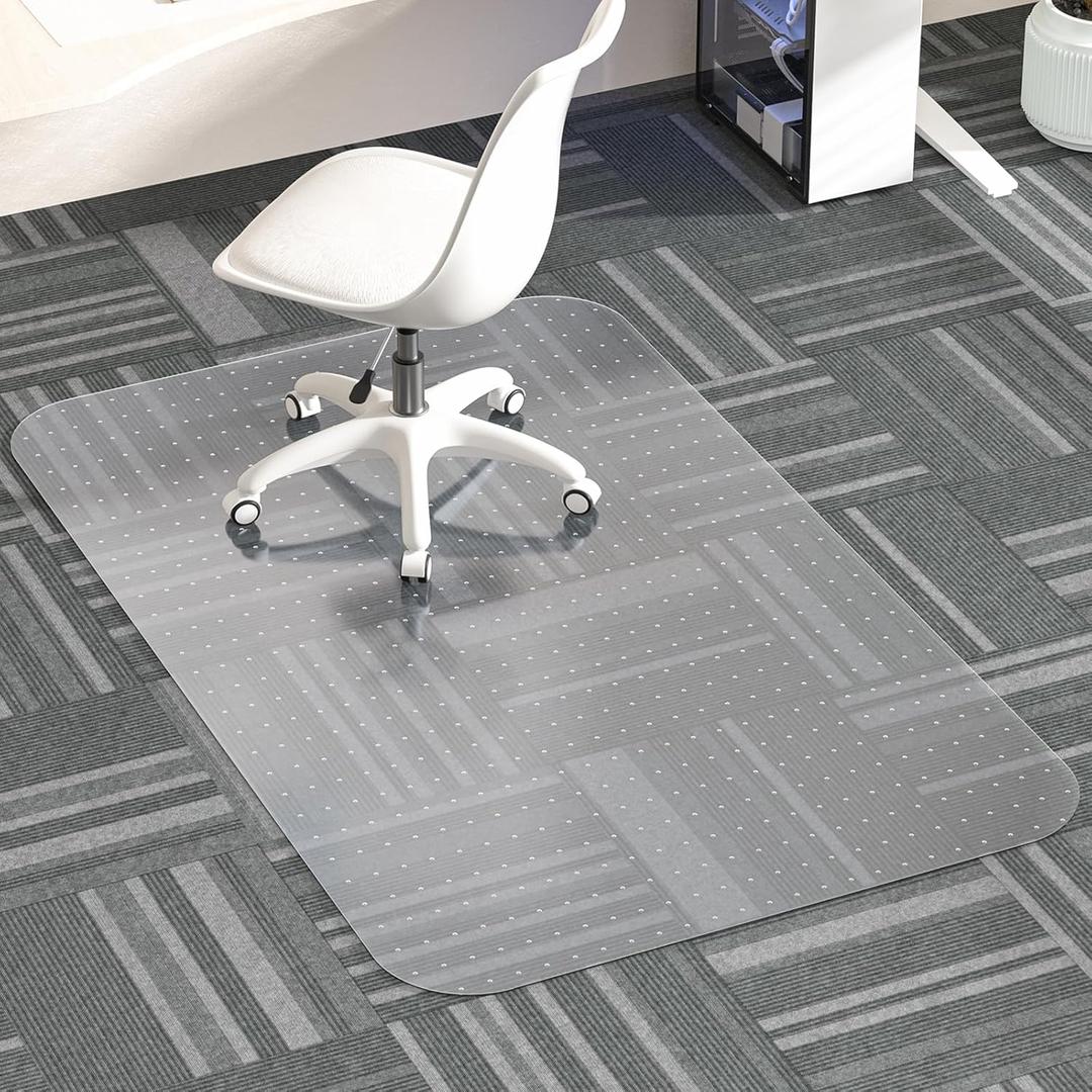 Office Chair Mat for Carpet, 36" X 48" X 0.09" Desk Chair Mat for Carpet Floors, Clear and Thick Rolling Computer Chair Mats with Non-Slip Studded for Home and Office Low Pile Carpets
