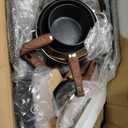 Kitchen Induction Cookware & Bakeware Set - 30 Piece Black Granite Cooking Pans Set, Non-Stick Pots and Pans Set