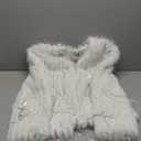 Guseval Women's Fashion Cropped Faux Fur Jacket Long Sleeve Open (US, Alpha, Medium, Regular, White)