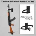 UNITEDPOWER Gun Rack Wall Mount, Metal Shotgun Rack Indoor, Adjustable Rifle Storage Holder with Soft Padding, Gun Display Stand for Closet, Version Parallel to The Wall