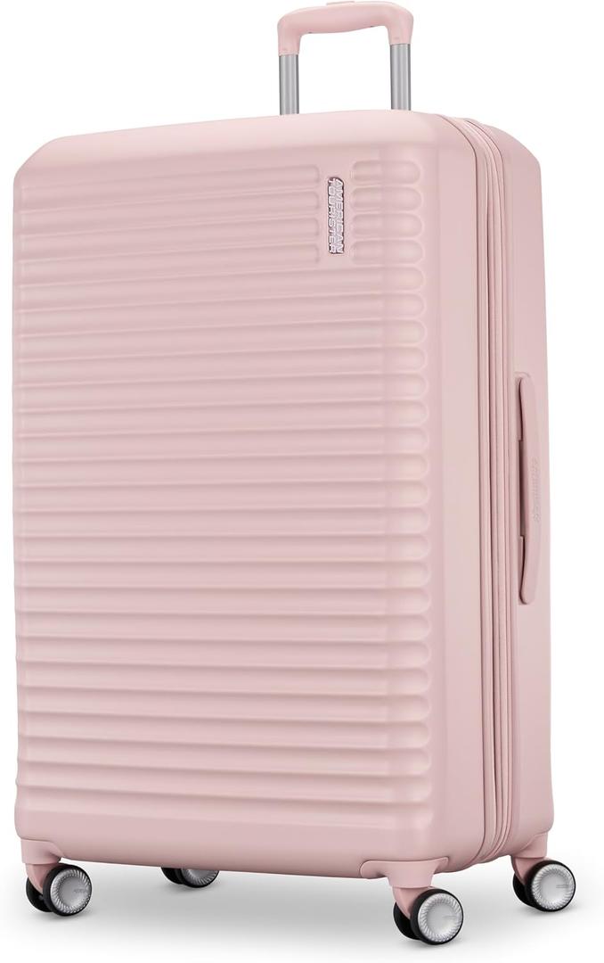 American Tourister Stratum 3.0 Large 28-Inch Spinner, Airline Approved, Durable Hardside Luggage, Expands 1.5", RightHeight Adjustable Handle, Pink Blush, Large - Checked