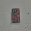 Compatible for iPhone 14 Pro Case Cute with Strap Stand Finger Kickstand, Designer Cool Silicone Cases Funda Cover - Red Dark Florals Flowers