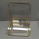 Large Glass Boxes for Display Handmade, Mirrored Bottom, Glass Jewelry Box with Lid, Trinket Box Book Photo Keepsake Organizer, Display Case for Vanity Decor Home Dresser, Octagon, Gold (High: 10.4"L  8.5"W  3.7"H)