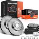 A-Premium 10.83 inch(275mm) Front Vented Disc Brake Rotors + Ceramic Pads Kit Compatible with Select Pontiac and Toyota Models - Corolla 2003-2008, Matrix 2003-2008, Vibe 2003-2008, 1.8L, 6-PC Set