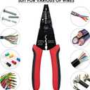 WGGE WG-015 Professional 8-inch Wire Stripper/Crimping Tool, Cable Cutter/Crimper, Wiring and Multi-Function Hand Tool, Red With Black