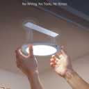 Combuh Battery Operated Shower Light Waterproof Inside, Rechargeable Motion Sensor Ceiling Lights Battery Powered with Remote, No Wiring Magnetic Cordless LED Overhead Lighting for Closet Hallway