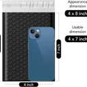 Fuxury Black Bubble Mailers 4x8" 200 Pack Waterproof Padded Envelopes Self Seal Bubble Envelopes Usable Size 4x7" Padded Mailers for Small Business Shipping Envelope Mailers, 48" 200pc