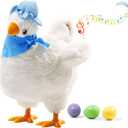 SOMOYA Chicken Laying Egg Toys Electric Plush Crazy Toy Dancing with Sound Music Animals Toy Easter Toys White