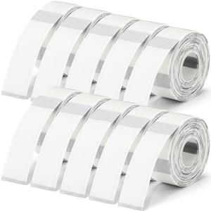 Gersoniel 1600 Pcs Label Tapes 12 x 40 mm Laminated Stickers Replacement Compatible with D30 Portable Thermal Label Paper Printer Tapes Refill for Office 160 Pcs/roll (Clear)