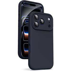 Supdeal Liquid Silicone Case for iPhone 17 Pro Max - [Camera All-Round Protection] [Soft Microfiber Lining Anti-Scratch] 4 Layer Full Covered Shockproof Gel Rubber Phone Case Cover, 6.9", Black