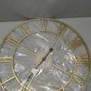 Cuspin Gold Wall Clock, 24 Inch Large Wall Clock for Living Room Kitchen Mantel, Completely Silent Non Ticking Battery-Operated Metal Round Luxury Decorative Modern Clock - Roman Number