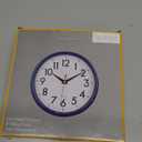 Bernhard Products Navy Blue Wall Clock 8" Silent Non-Ticking Quality Quartz Battery Operated Small Clock for Boys/Kitchen/Classroom/Office/Nursery Room Easy to Read