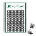 Lash Clusters 144pcs Individual Lashes D Curl 12mm Eyelash Clusters KEYYOU Air Touch Cluster Lashes Super Lightweight Soft Wispy Comfortable Easy DIY at Home(Air01-D-12mm)