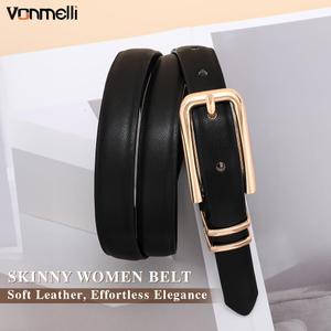 Women Skinny Leather Belt Thin Waist Belt for Women