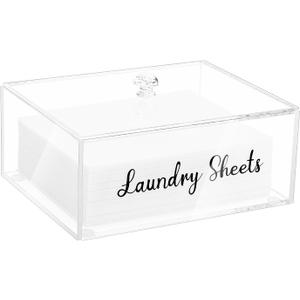 VOTLEVT Acrylic Laundry Detergent Sheets Holder, Laundry Sheets Holder with Lid, Laundry Sheets Container Laundry Room Organizers