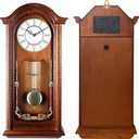 AYRELY 26IN Grandfather Vintage Wall Clock with Pendulum and Chime, Hour/Quarter-Hour Chime, Elmwood Frame, Large Vintage Wall Clock for Living Room,Home Decor Gift