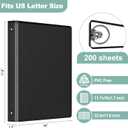 SUIN Basic 1-Inch 3-Ring-Binder, Customizable Clear View Cover, for US Letter Size 8-1/2 x 11'', Perfect for Office/School (Black - 48 Packs)
