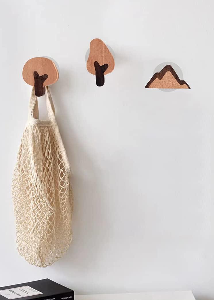 WONQEXZ Wall Hook,Child Baby Nursery Wood Wall Hook,Cute Little Tree Coat Hooks,Wooden Hooks,Children Wall Mounted Hook,Set of 3