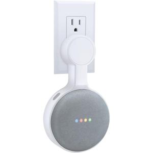Outlet Wall Mount Holder for Google Home Nest Mini (1st & 2nd Generation), A Space-Saving Accessories for Google Home Mini Voice Assistant (White)