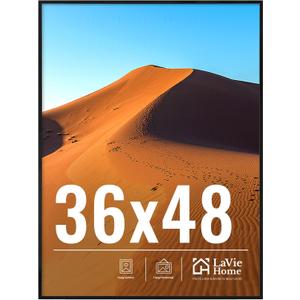 LaVie Home 36x48 Picture Frame for Wall Display, 36x48 Black Picture Frame with HD Plexiglass, 36 x 48 Photo Frame 1 Pack, Display Frame for Vertical or Horizontal, Classic Collection