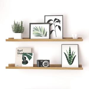 Floating Shelves for Wall Decor, Long Wall Mounted Storage Shelf for Bedroom, Living Room, Bathroom, Kitchen, Nursery, Display Picture Ledge Shelf with Lip Set of 2-36 Inches, Oak, 35.4in