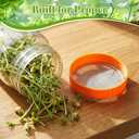 Sprouting Growing Lids for Wide Mouth Mason Jars,Sprouting Lids with 3 different orifice sizes,Alfalfa & Mung Bean Sprouts Grow Kit,L,M,S Strainer mesh(9 Pcs,Classic,Plastic)