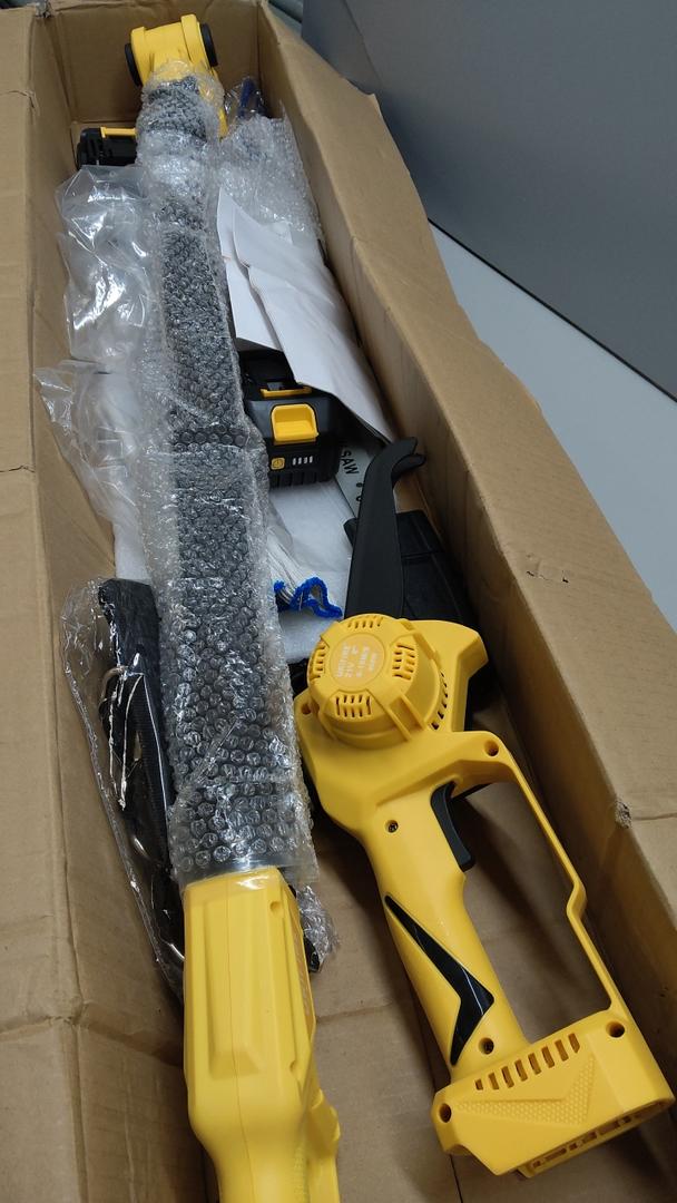 Electric Pole Saws for Tree Trimming, 8" & 6" Mini Chainsaw Cordless + 8FT Extension Pole, 2 x 4.0Ah Batteries & LCD Display, 16Ft Reach, Brushless Pole Saw Battery Powered for Branch & Wood Cutting