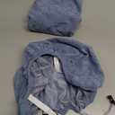 Genina Waterproof Seat Covers for Dining Room Chairs, Stretch Chair Covers Removable Washable Dinning Room Kitchen Chair Seat Cushion Slipcovers (Leaves-Light Blue, 2 PCS)