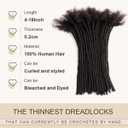 DAIXI 0.2cm Thickness 6 Inch 10 Strands Human Hair Sisterlocs Extensions, 100% Handmade Microlocs, Small Minilocs Can Be Dyed Bleached Curled and Twisted Dreadlocks