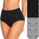 MISSWHO Cotton High Waisted Soft Womens Underwear Breathable Panties, Multipack XXL