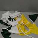 30 Ft Yellow Green White Pennant Banner Fabric Triangle Flag Bunting Garland for Spring Summer Party Decorations Birthday Wedding Engagement Baby Shower Tea Party Outdoor Garden Hanging Decorations