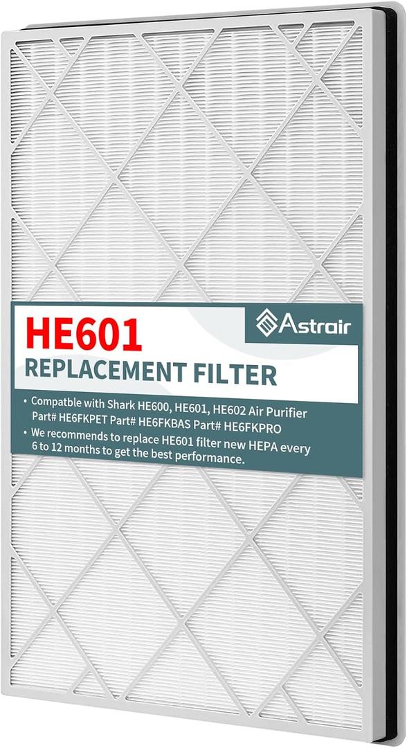 HE601 HEPA Filter Replacement for Air Purifier Models HE600 HE601 HE602, 3-Stage Air Filter, 1 Pack
