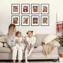 11x14 Picture Frame Set of 10, Display Pictures 8x10 with Mat or 11 x 14 Without Mat, Photo Frame Collage for Wall Gallery Decor, Hanging or Tabletop Display, Black