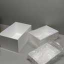 3 Pack White Buffet Food Risers, Large Size Acrylic Display Box for Dessert Table Food Drink Collectibles Jewelry Figures,Rectangle Display Stands for Retail Vendor Events, 12"11"10"