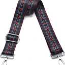 Wide Purse Strap Adjustable Replacement Crossbody Bag Strap Silver Hardware Shoulder Straps (Silver Hardware-pattern-38s132-018)