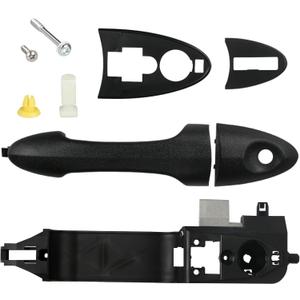 TQPONLY Exterior Door Handle & Reinforcement Plate Kit,for 2000-2007 Ford Focus Front Left Driver Side,Replaces 81970 6S4Z-5426685-C 6S4Z-5426685-A Outer Door Handle Assembly with Bracket Base