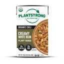 PLANTSTRONG Chili & Stew USDA Organic, Non-GMO, Plant-Based, Vegan, Gluten-Free, Oil-Free, Lightly Salted, Ready to Heat & Serve (16.9 oz, Creamy White Bean Chili) (EXP 10/10/27)