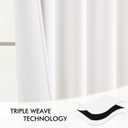 MIULEE Pure White Back Tab Light Blocking Curtains 63 Inch Length 2 Panels Set for Living Room Bedroom Privacy, Rod Pocket/Pinch Pleat Thermal Insulated Room Darkening Pleated Blackout Drapes