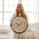 20 Inch Grand Farmhouse Wall Clock, Vintage-Inspired Wood & Metal Design with Large Etched Numbers, Silent Battery-Powered Timepiece for Offices, Kitchens, Bedrooms, and Living Rooms